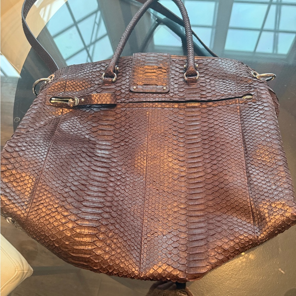 Salvatore Ferragamo Brown Python Tote - image 6